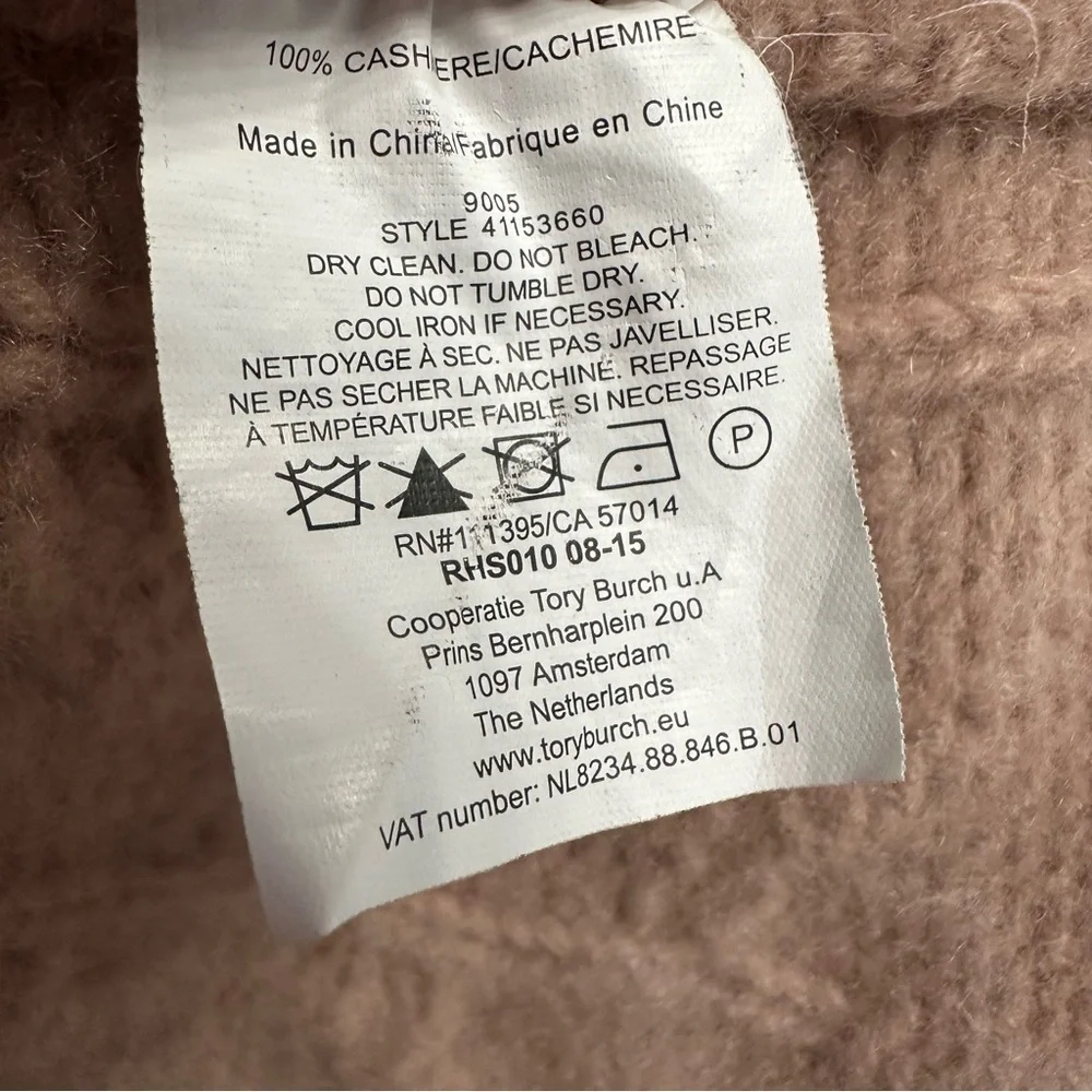 Tory Burch Sweater Cashmere Pink Knit Fall Minimalist Dainty Size Extra Small